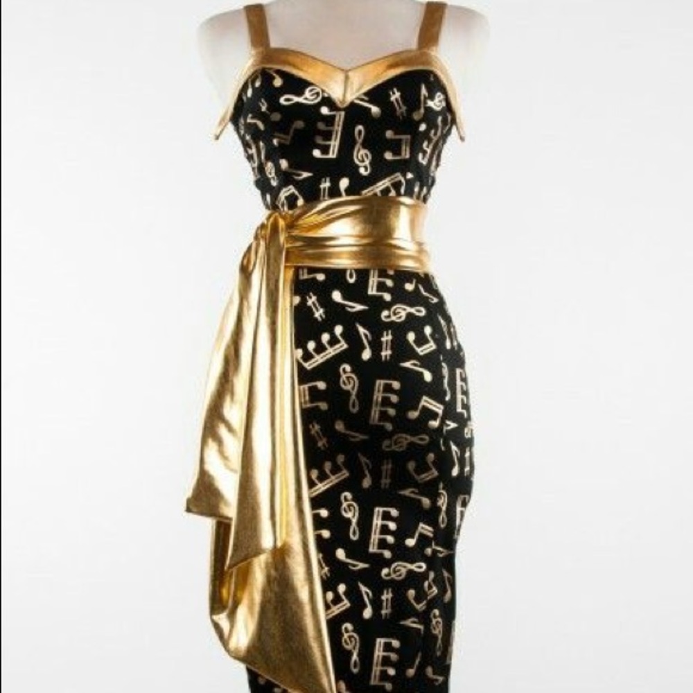 PinUp Girl Clothing Music Note Dress